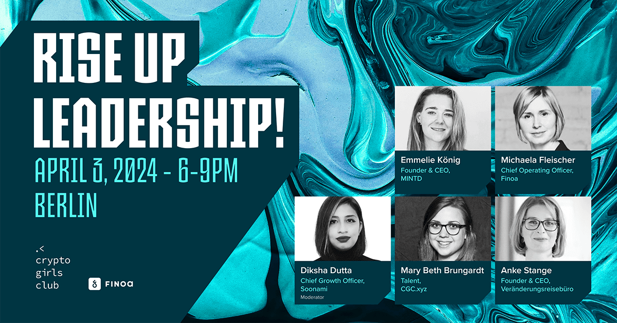 CryptoGirlsClub's tweet photo. Here's an easter egg: our event this Wednesday will be sharing some eggciting news from crypto girls club 🐰 🥚 

Don't miss our next Rise up! where we open up bold conversations about leadership with @Finoa_io. 

https://t.co/d1f2vQWVwZ https://t.co/AIWr4XIQqB