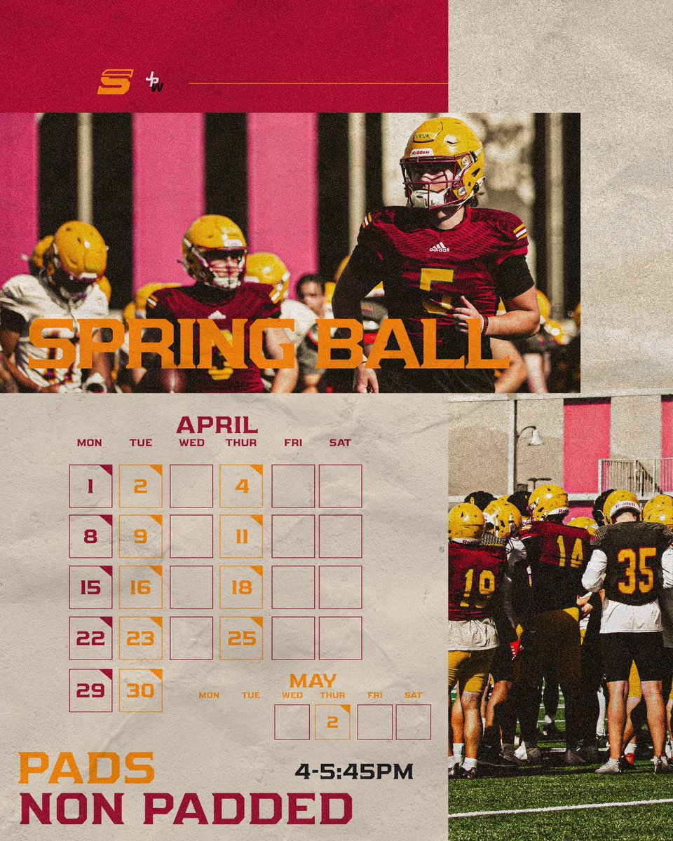 Padded Spring Ball Schedule is here! Time to get better and have some real fun. #Cats #HuntTogether