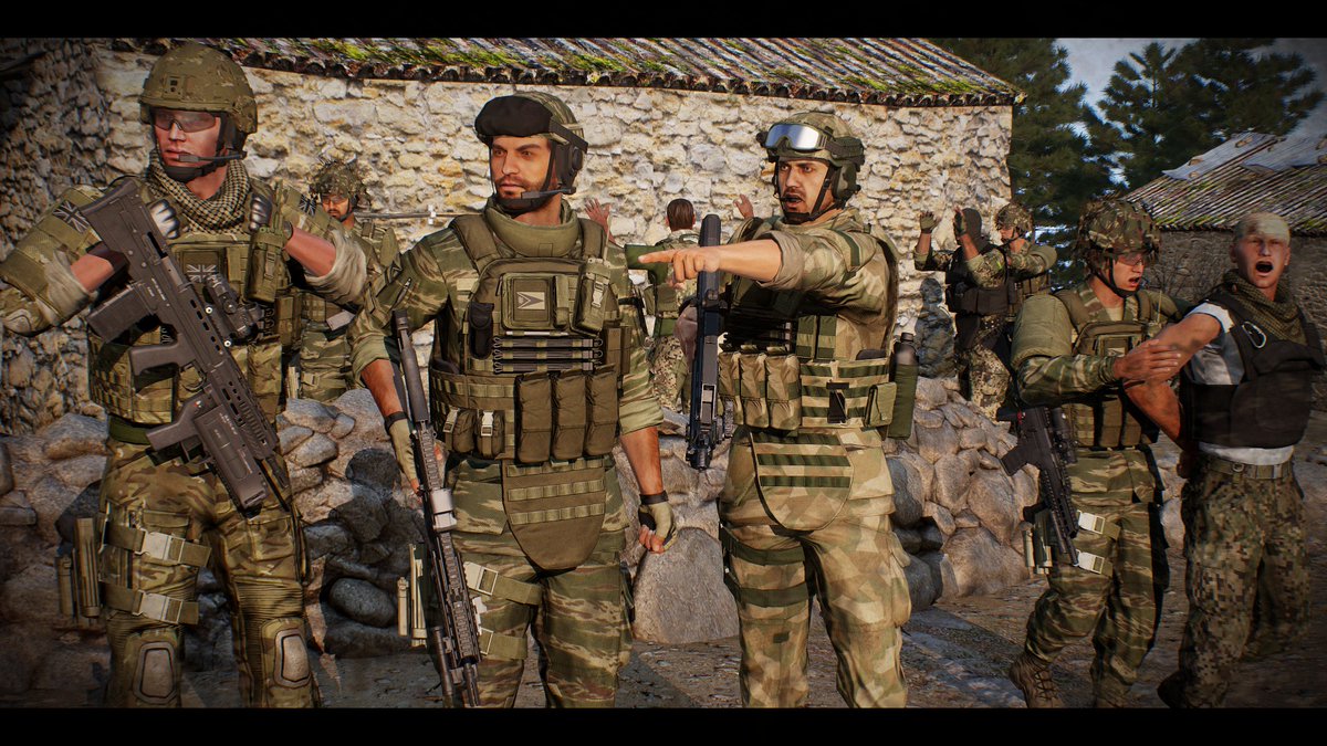 CommanderCharms's tweet photo. Exigent Circumstances

Post-war reformed AAF shock teams raiding a known Akhanteros Front cell in the hills of eastern Altis alongside supervisor elements from the Livonia Defence Force and British Army.

#ArmA3 #BritishArmy #AAF #LDF #Livonia #Altis #A3_Dust https://t.co/iyN4GfV6F8