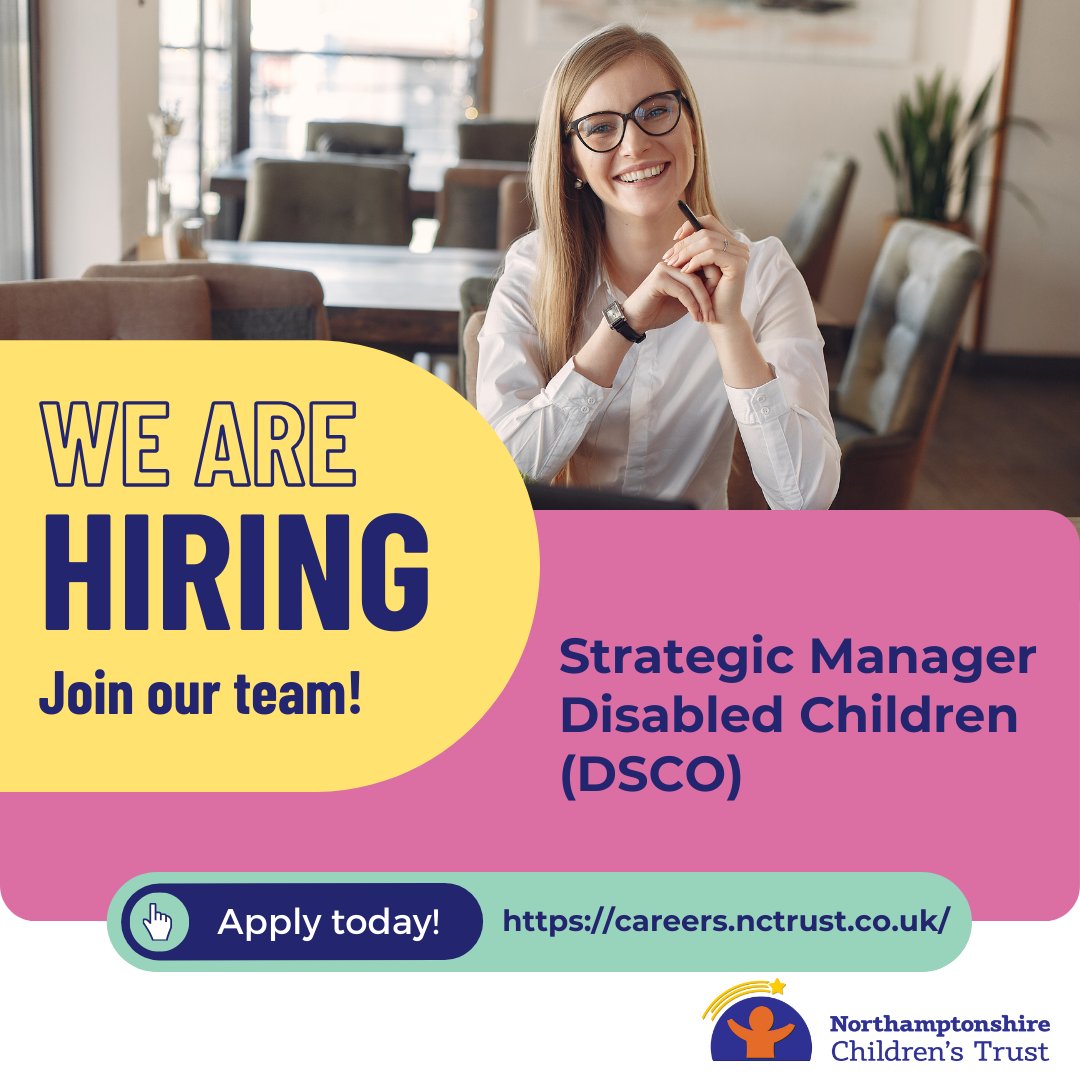 We have a great opportunity for an experienced, ambitious strategic manager to join us as DSCO. You will lead and inspire the disabled children’s team to deliver high-quality services to children, young people with disabilities. Apply today: ow.ly/lZLf50R4E2O