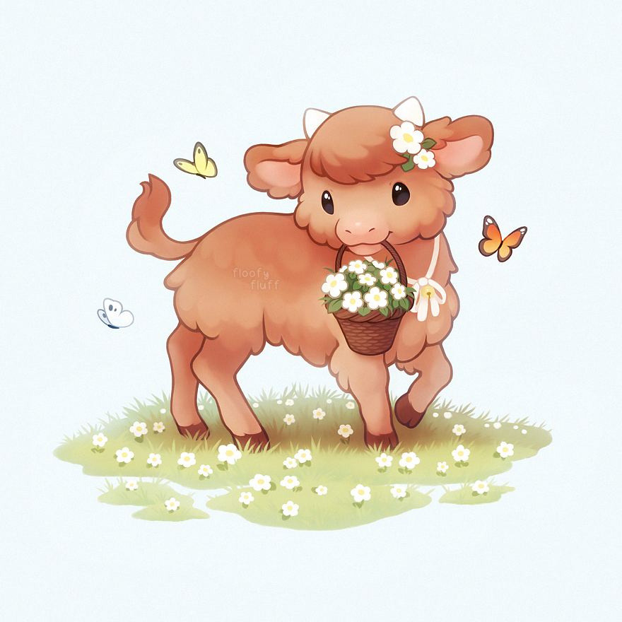 「A little highland cow named Daisy  」|Ida Ꮚ•ꈊ•Ꮚのイラスト