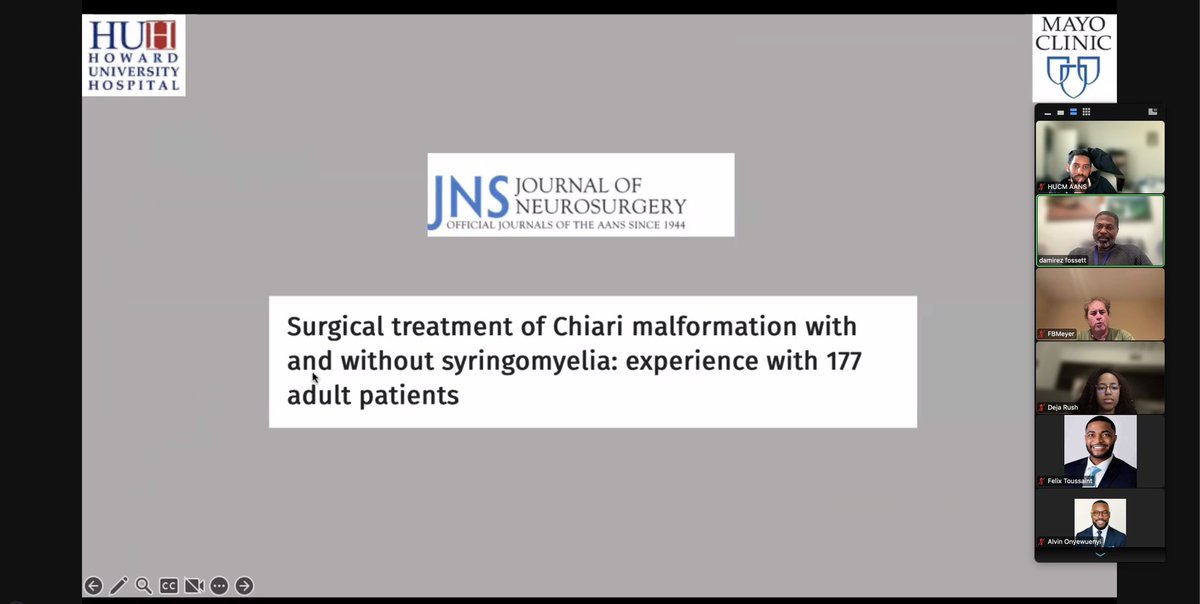 During our last journal club we covered an exciting paper discussing the surgical treatment of Chiari malformations in patients with and without Syringomyelia. As always, thank you to our wonderful moderators @DamirezFossett and @FredricMeyerMD !!