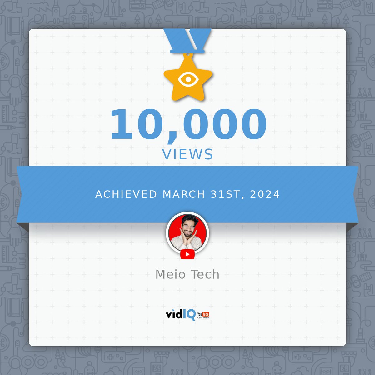 MrMeioo's tweet photo. My first achivement on YouTube after 4 years this is horrible 🫡🫡 #YouTube #Algorhythm #meiotech  #meio #mrmeio https://t.co/CnD42ee7j2