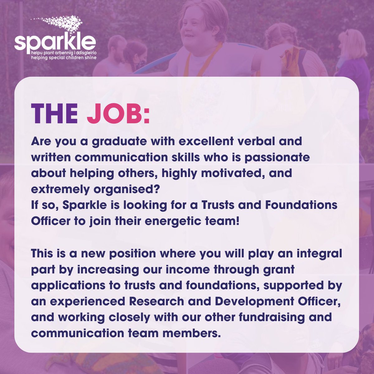 sparkleappeal's tweet photo. 🌟 Currently Hiring... 
If you are up for the challenge and possess the required skills for this role then apply now! To apply for this role please email recruitment@sparkleappeal.org with your CV and a cover letter (A4) detailing why you are the right candidate for this role. https://t.co/6wTga6HXJr