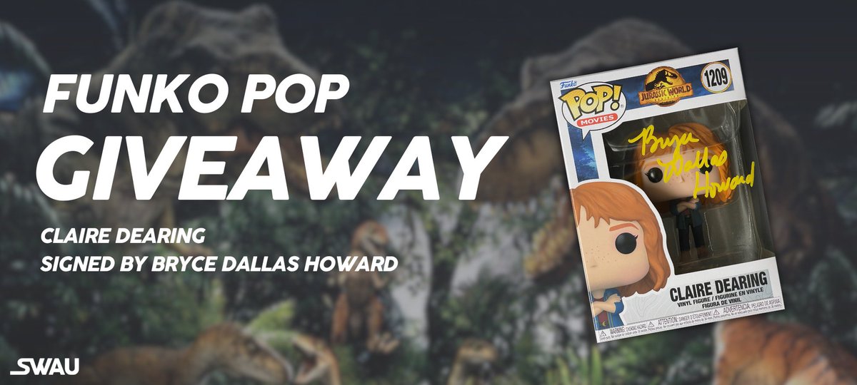 swau_official's tweet photo. We’re excited to announce our next giveaway! Don’t miss out on a chance to win this special Claire Dearing Funko Pop signed by Bryce Dallas Howard! Here are the rules.

To enter:
• Follow @swau_official
• Like this post
• Repost for an extra entry
• Tag one friend per REPLY for extra entries

Winner will be announced next week. GOOD LUCK!
.
.
.
AVOID SCAMS!

We will never announce our winner in the comment section or reply to your comment. Every winner is privately messaged. We will never ask you to click a link or provide credit card information. All giveaways are 100% free. Please report any fake accounts. Thank you for being a part of the SWAU family!
