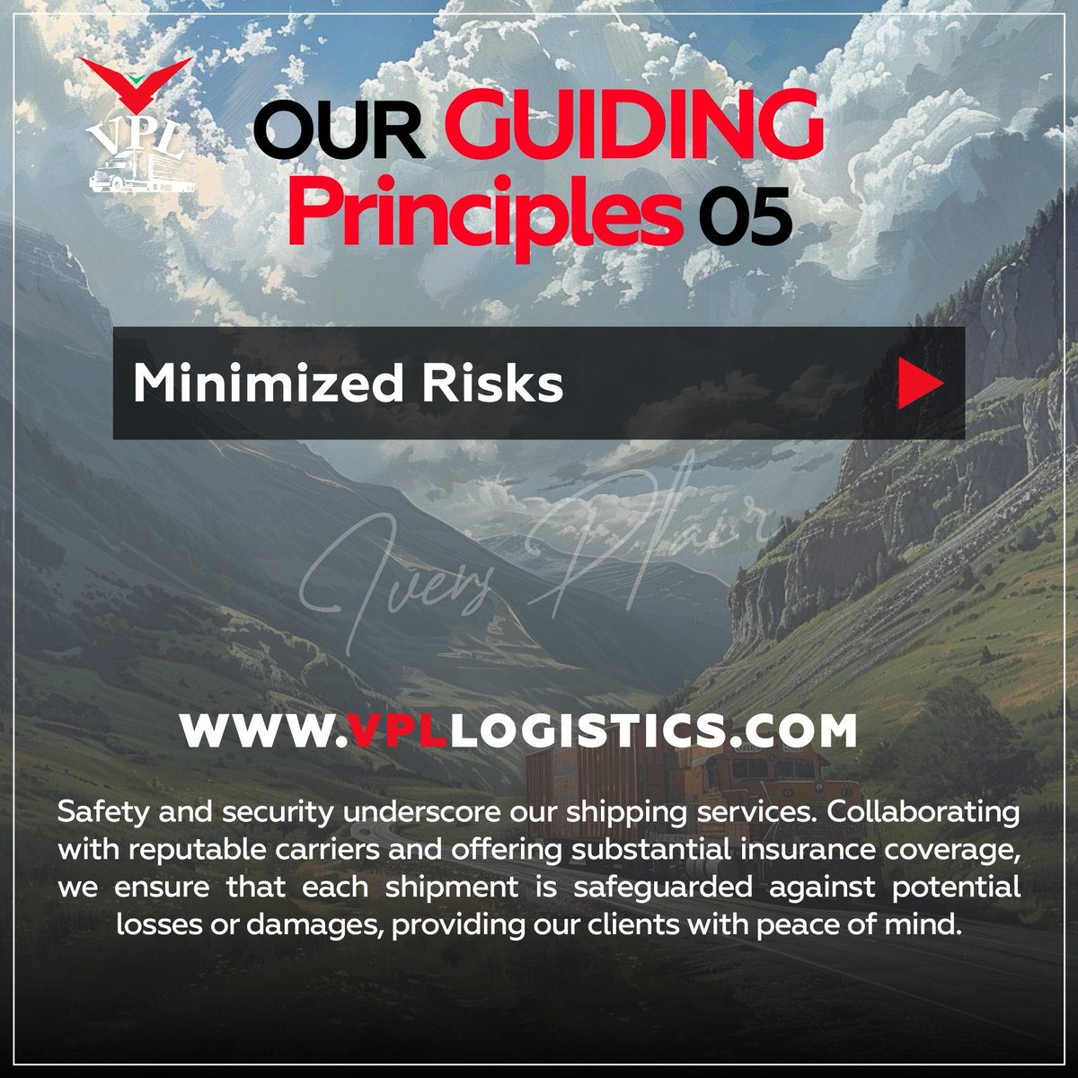 vpllogistics's tweet photo. Minimized Risks

Safety and security underscore our shipping services.

#trucking #VPL #freightagent https://t.co/BmgW89lpyv