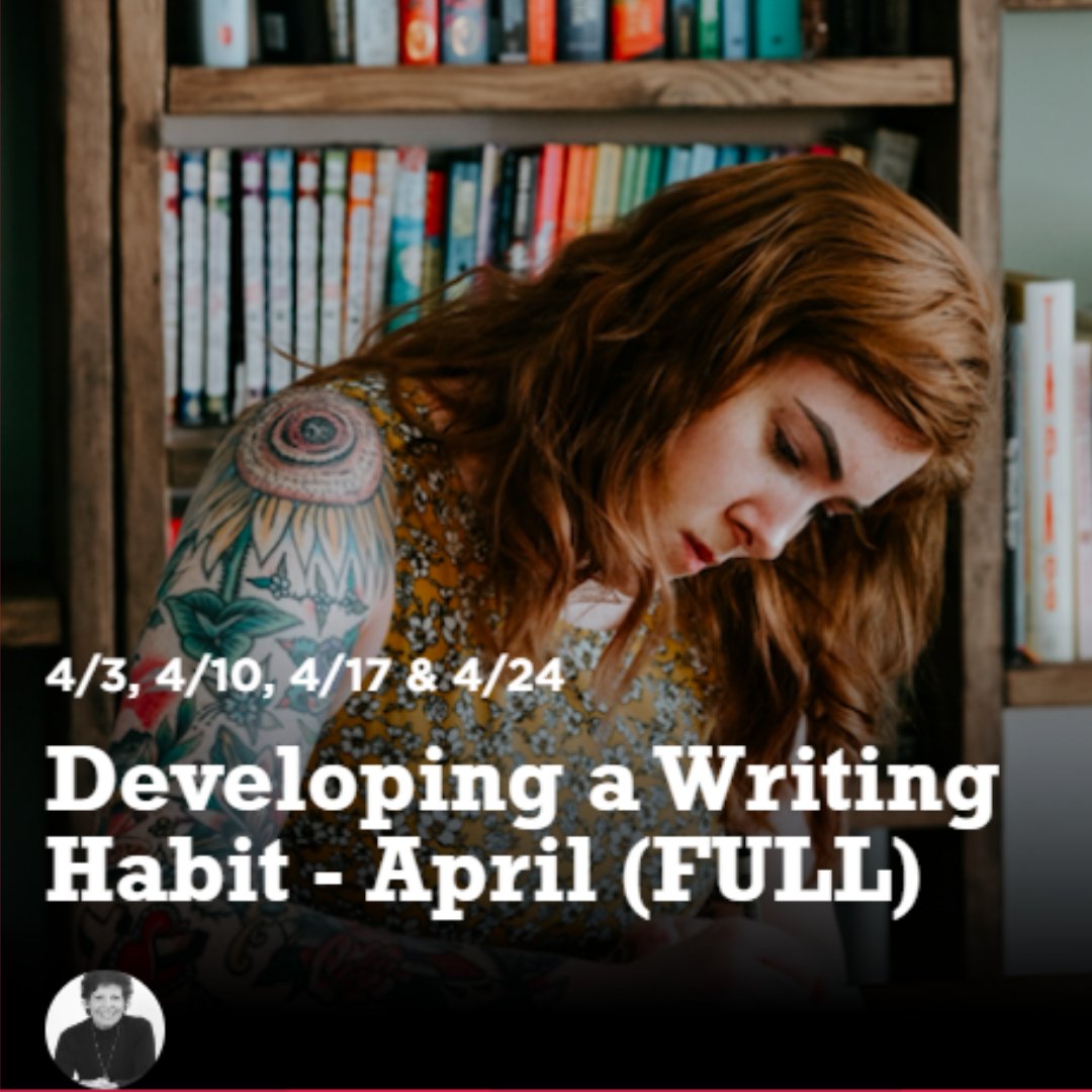 📢 Here's our lineup of adult writing classes starting this week! 📝💡 1 Furthering Your Writing Habit Through Feedback by @  Kattie Daley 2. Poetry, Prose, and Pie (FULL) by @annmariek_h 3. Developing a Writing Habit - April (FULL) by @ Darlene Montonaro