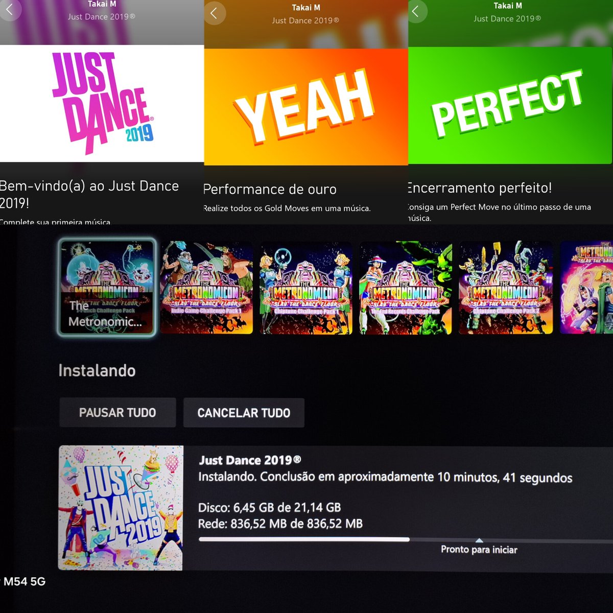 Takai_M's tweet photo. É oficial: sou #JustDancer ainda! Primeira rodada aguentei 40 minutos sem parar - sou um senhor obeso de 50 anos.

Mas o 'modo sweat' logo vai me devolver o fôlego anterior de 2 horas sem parar. #JustDance2019 #XboxShare https://t.co/cu4MthUffv