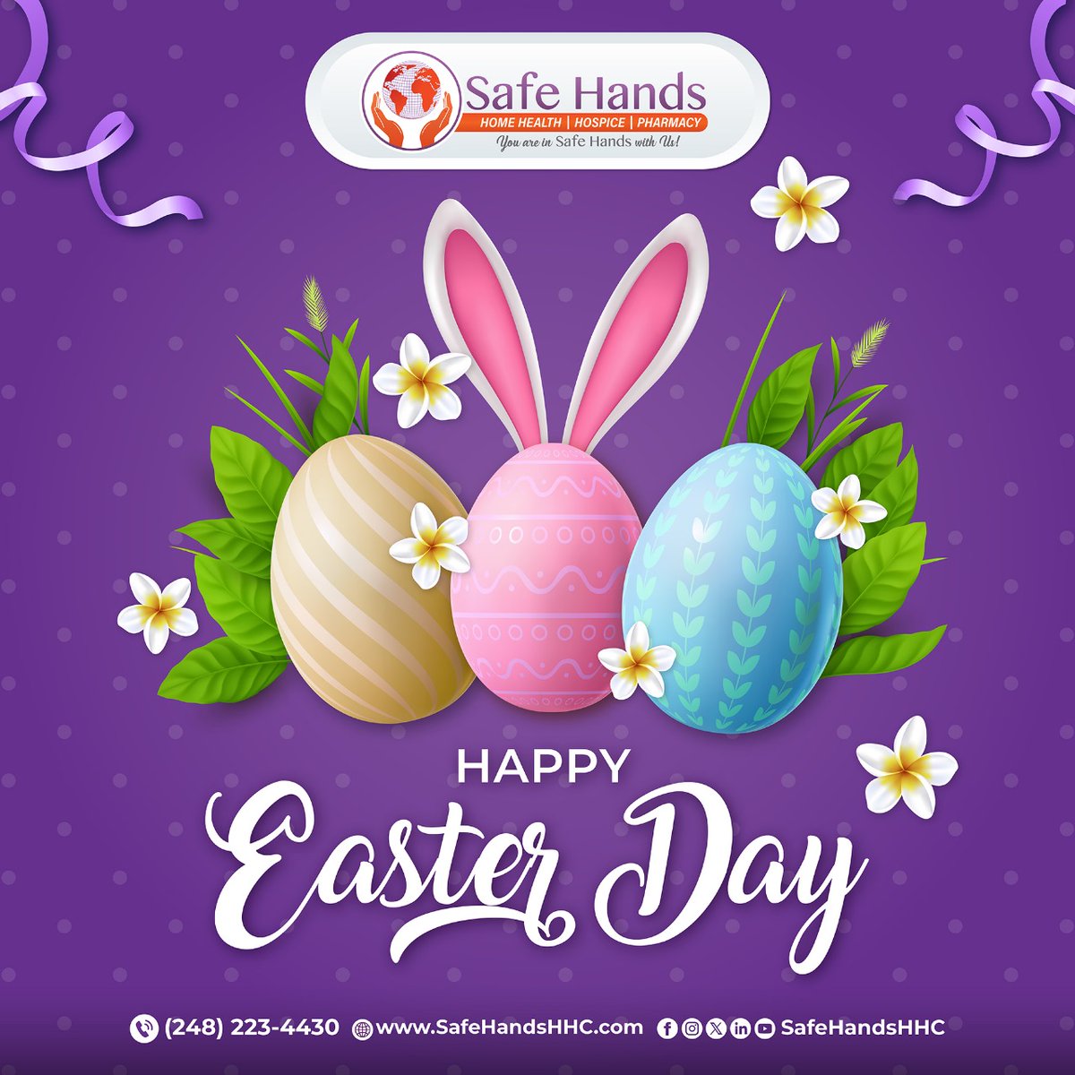 Wishing you a joyful Easter filled with health and happiness. Celebrate this day of new beginnings with the care of Safe Hands.

#happyeaster2024 #enjoyeasterday #SafeHandsHHC #feelsavewithus #homehealthcare #home_health_aides #EasterSunday