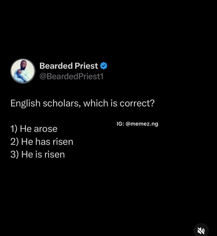 knownformemeapp's tweet photo. Naija Easter Vibes: Jesus on the Cross Remix 🇳🇬😂"
Na so we see am for Naija o! 😅 Jesus on the cross, but Nigerian style! 🙆🏾‍♂️ You go laugh tire as our bros J dey yarn pidgin from the cross. No dull moment this Easter #Wizkid #MCIARS #PrymeandWizkid #TiwaSavage #GabrielJesus #meme https://t.co/ufIGa6V7mi