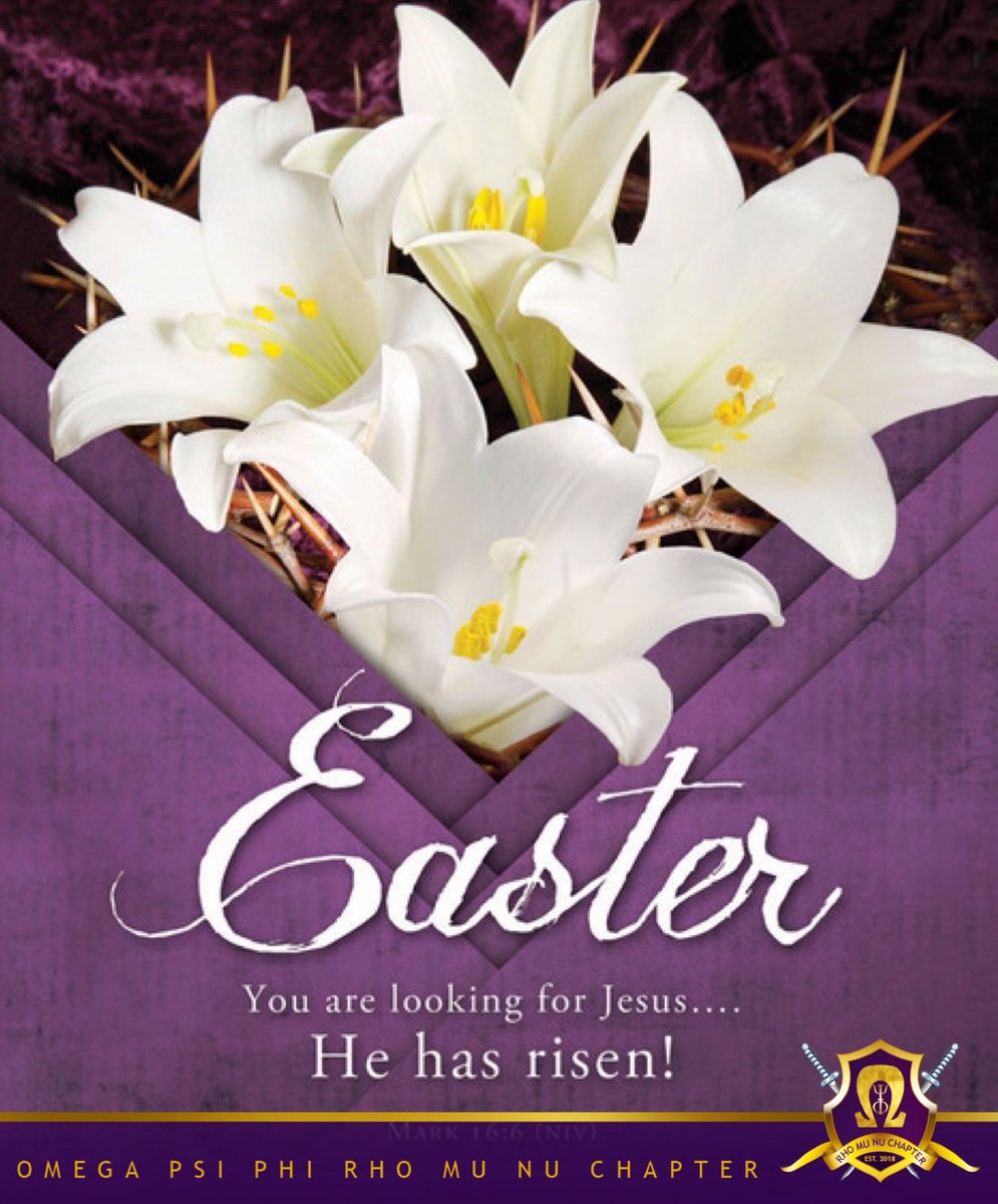 Happy Easter

"See, my servant shall prosper, he shall be raised high and greatly exalted."
- Isaiah 52:13

Omega Psi Phi Fraternity, Inc.-Rho Mu Nu
#ΩΨΦ
#remarkablerhomunu