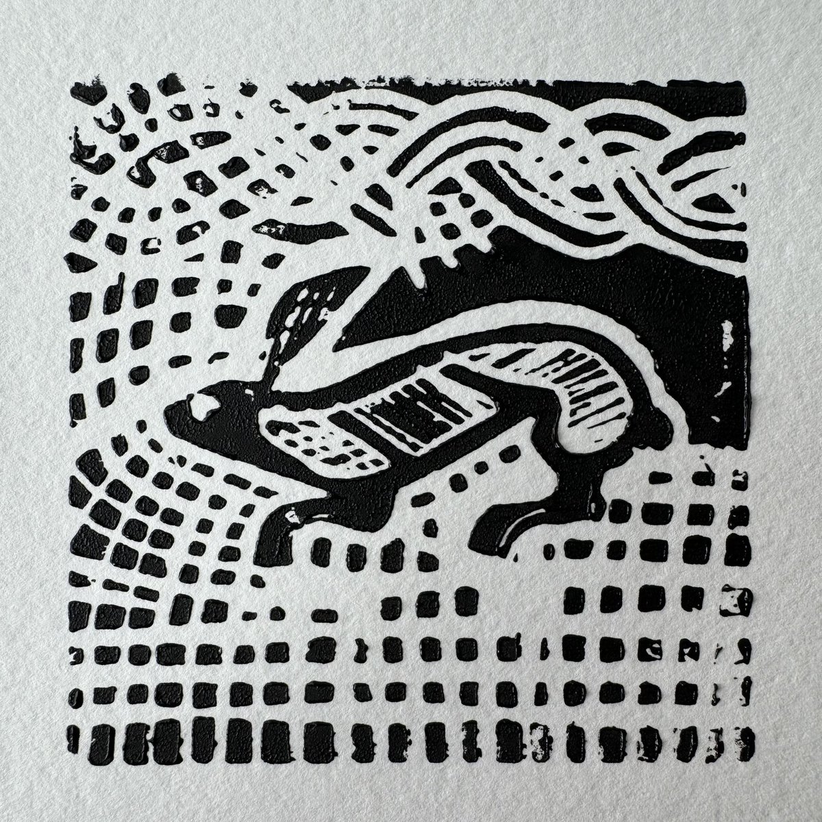 Roman rabbit lino print - inspired by @CotswoldArch’s beautiful find!