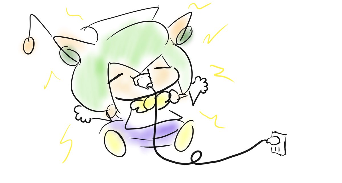 I wanted to draw it with me own character, it's just so cute