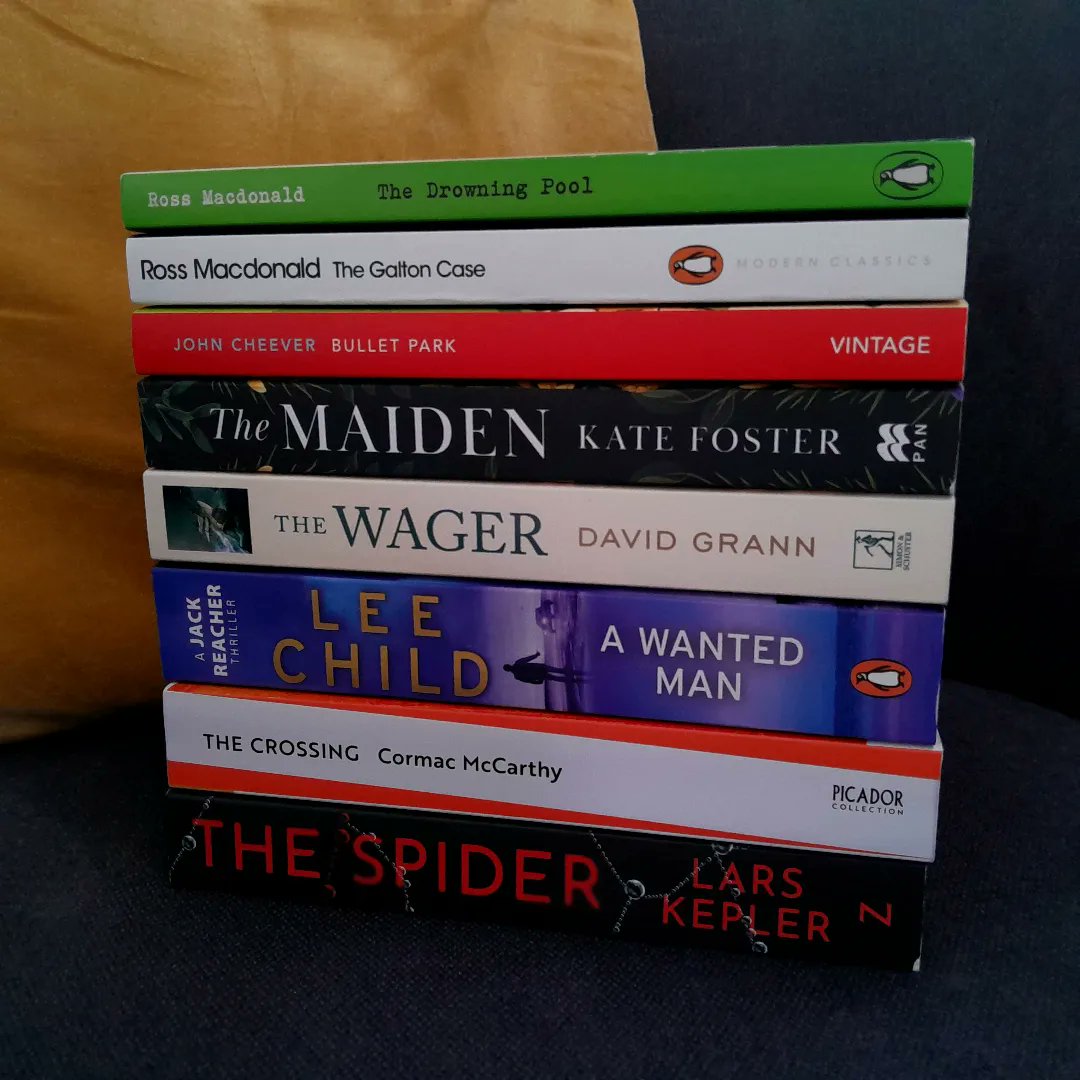 March reading round up. Highlights The Wager, and The Maiden. Also, a lot of books beginning with 'The'. The Maiden ***** The Wager **** The Crossing **** The Drowning Pool **** The Galton Case **** The Spider *** A Wanted Man **** Bullet Park **** #BookTwitter #bookstack