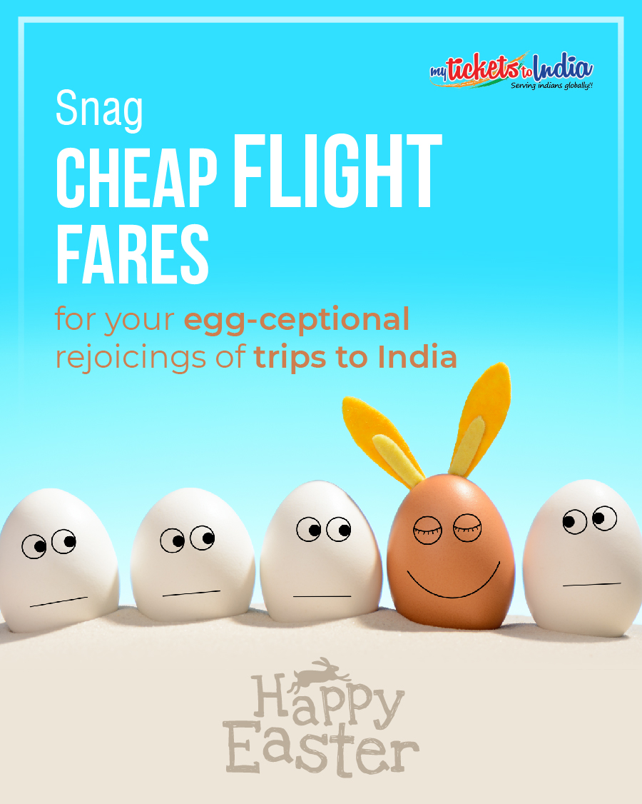 Find egg-citing flight savings for your egg-straordinary #Indian getaways this #Easter. We nestle your #travel plans for India with low-effort #flight bookings. 
Wishing you a hopping good #Easter24!
.
.
.
#easterinamerica #usatoindia #usatoindiaflights #easteruk #easterinlondon