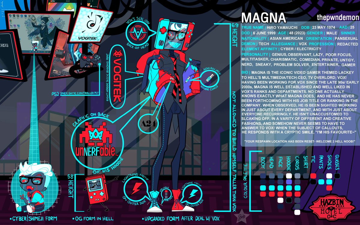 thepwndemon's tweet photo. • SHOW US YOUR HAZBIN/HELLUVA OC! •

Let's show our OCs some love! Give them a follow, comment something nice, or even give them a SHARE! 

Let's give our OCs some exposure and appreciation they deserve! 

This is my Voxtek Employee Magna!
#HazbinHotelOC • #HelluvaBossOC https://t.co/MszxN5wxJg