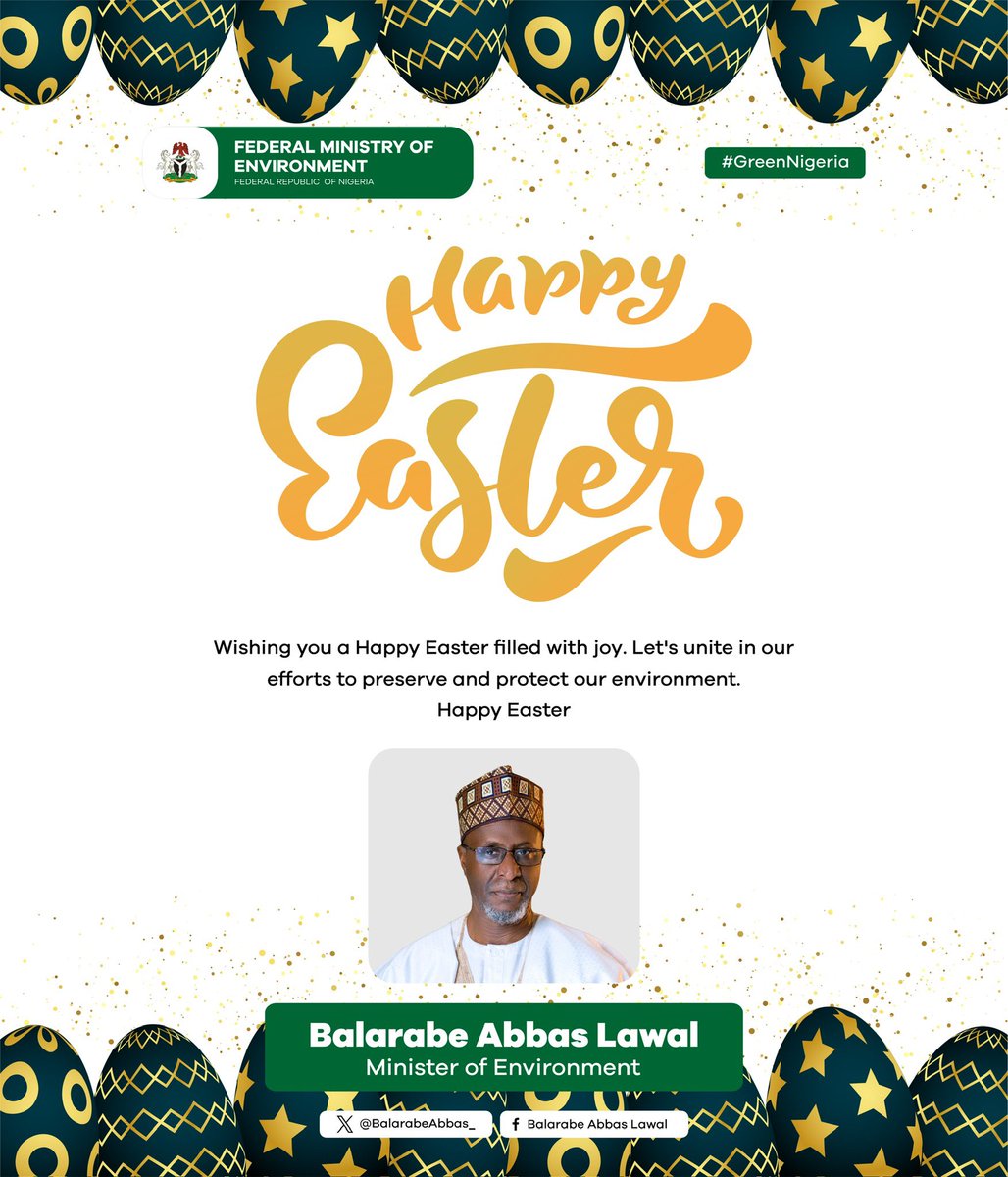 Happy Easter, fellow Nigerians and all celebrating all over the world. #GreenNigeria 🌿