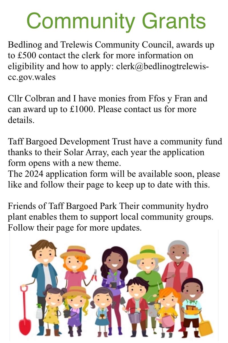 🤝 Are you part of a community group in Bedlinog or Trelewis? 
🫶 Did you know, you could be eligible for Community Grants?
4️⃣ There are 4 local routes available for Bedlinog and Trelewis
⬇️ Details below