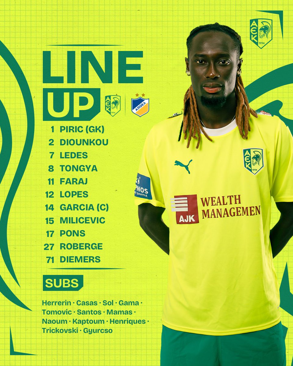 AEKLARNACA's tweet photo. 🔰𝐗𝐈 

#AEKAPOEL #AEKLarnaca #StartingXI https://t.co/IO1OmCtQOZ