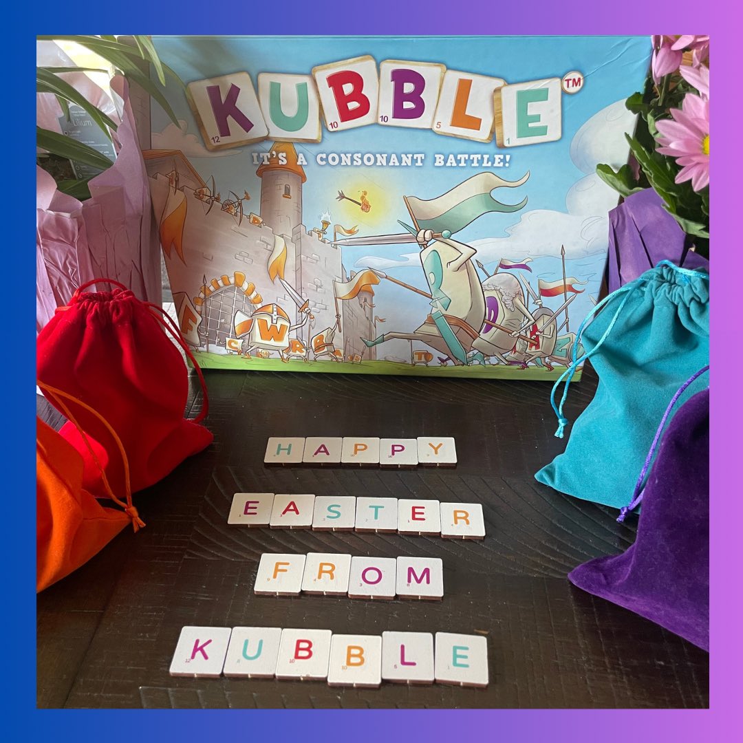 KubbleGames's tweet photo. Wishing everyone a joyful Easter filled with love, laughter, and plenty of fun! 🐣🌷
May your day be as colorful and delightful as a game of Kubble with your loved ones. Happy Easter from all of us at Kubble!
#happyeaster #familyfun #kubble #kickstarter #wordgame #partygames https://t.co/0hjiy24CWv