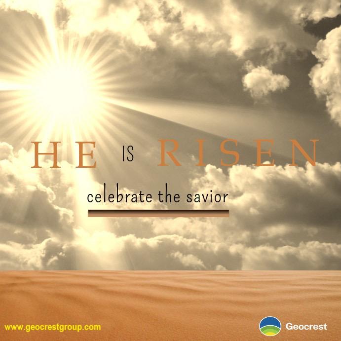 On this Resurrection Sunday, let's rejoice in the triumph of hope over despair, light over darkness, and life over death.

May the miraculous resurrection of Jesus Christ fill your heart with renewed faith, love and joy.

#HeIsRisen #HappyEaster #Geocrest
