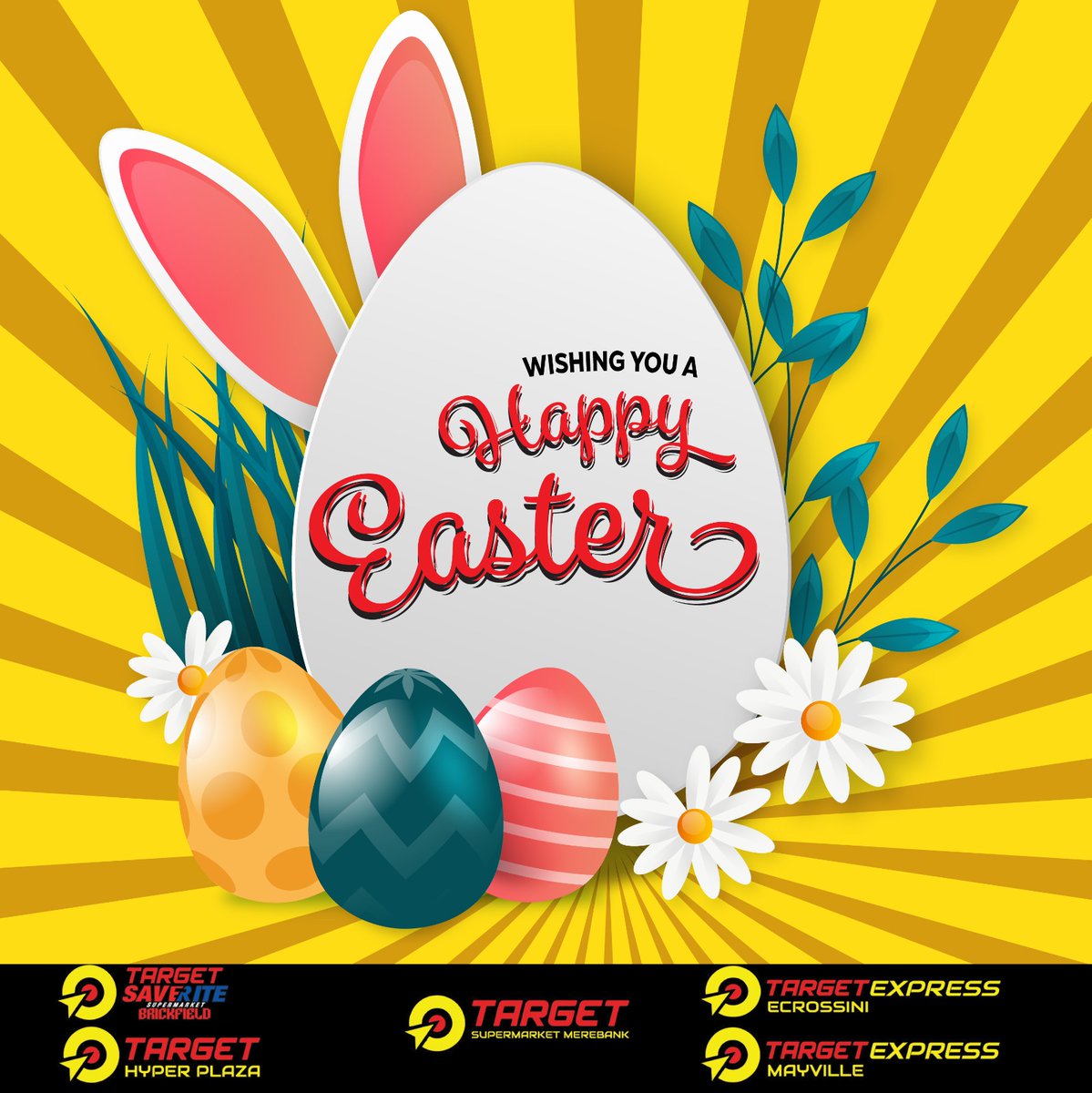 targethyper's tweet photo. Wishing You &amp; Your Family "A Happy Easter...!"

#target #targethyperplaza #targetsaveritebrickfield #targetsupermarketmerebank #targetexpressmayville #targetexpressecrossini #easter
@highlight https://t.co/Nx5Ok8Tqrn
