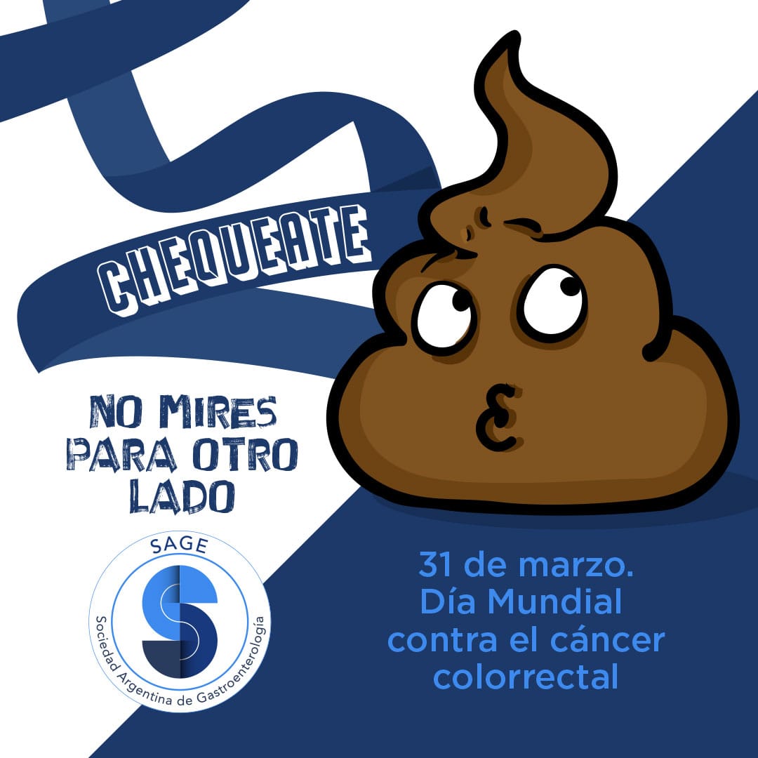 🔵 Día Mundial contra el Cáncer Colorrectal. No mires para otro lado, chequeate!

👉 Si tenés 50 años o más de 40 años y antecedentes familiares o personales de pólipos, cáncer colorrectal o de enfermedades inflamatorias intestinales chequeate!

#cáncercolorrectal