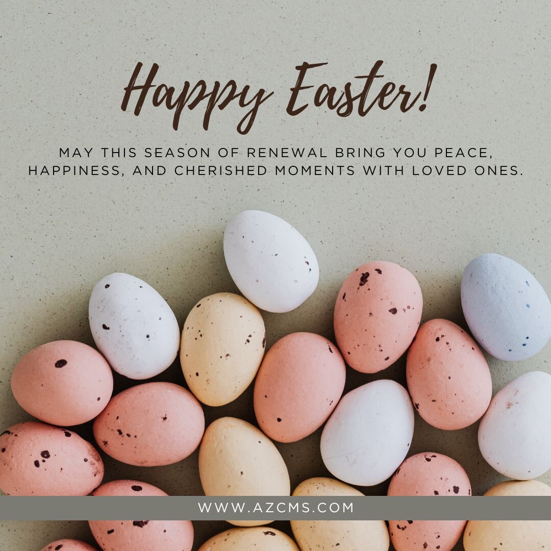 Happy Easter! Wishing you a joyful and blessed Easter from all of us at AZCMS! 🐣🐰
◦
◦
◦
◦
#AZCMS #communitymanagement #hoamanagement #ScottsdaleAZ #HOA #homeownerassociations #easter #happyeaster #eastereggs #eastersunday