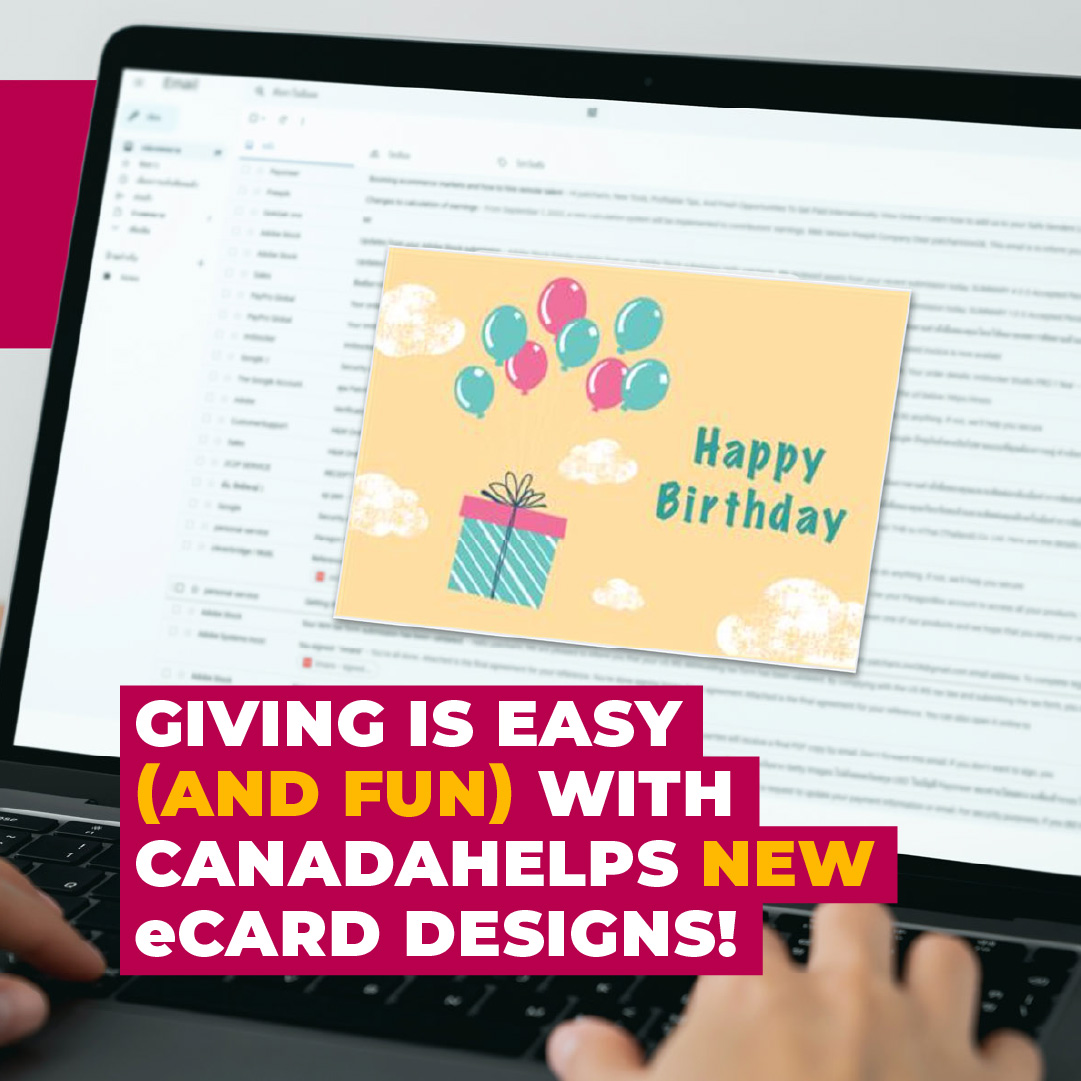 Our brand new eCard designs are finally here! Make a donation to your loved one’s favourite charity in their honour. To give an eCard today, canadahelps.org/en/donate/ecar… #news #charitynews #themoreyouknow