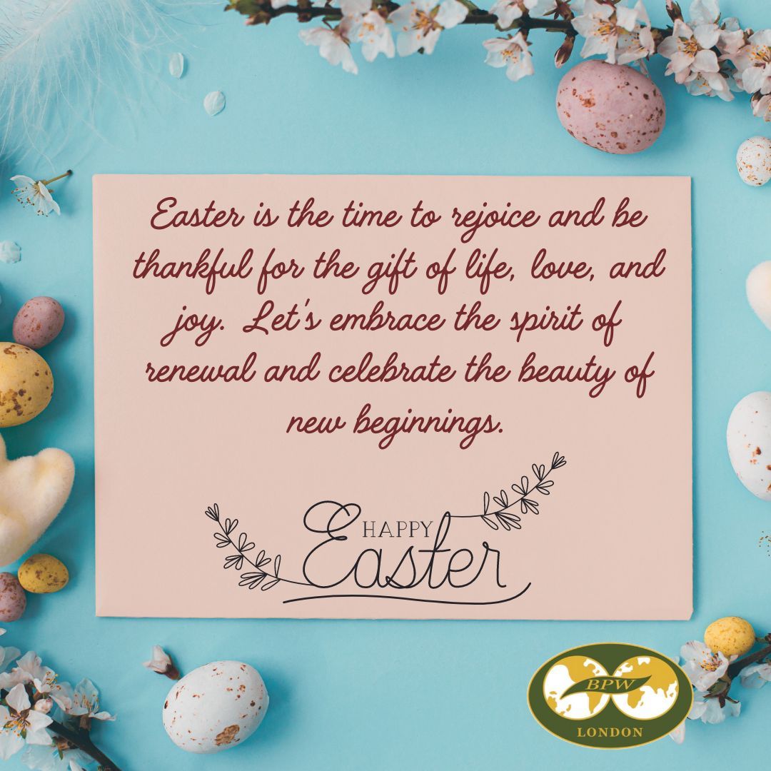 Easter blessings from BPW London! Wishing you a season filled with joy, hope, and renewal. 🌼🐣 #HappyEaster