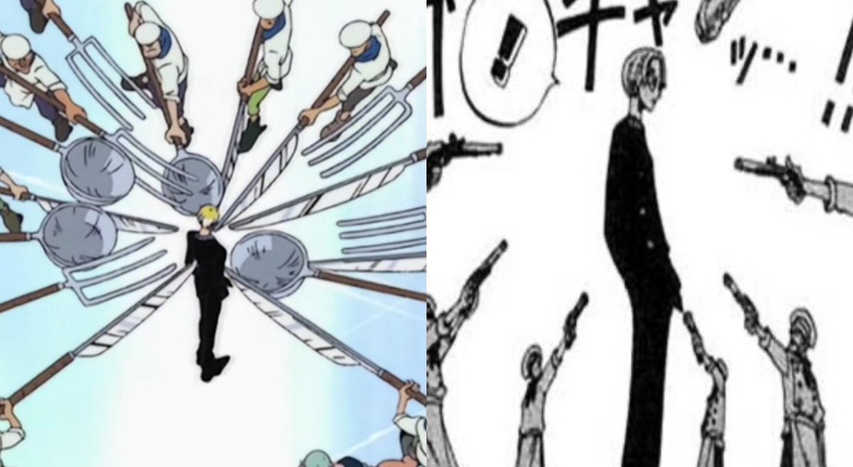 shadowdserpent's tweet photo. Comparison of Censorship between One Piece Anime and Manga

A Thread ⏬

Guns replaced with Kitchen Tools https://t.co/0VJOLfxE0g