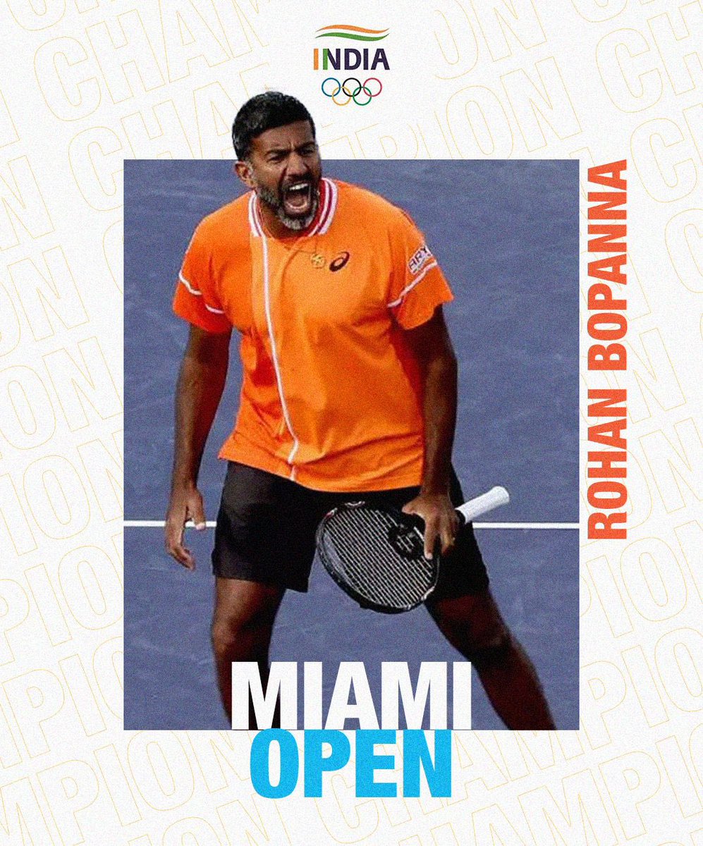 Congratulations on the #MiamiOpen win @rohanbopanna. Another incredible performance 👏🏽👏🏽 #Champion