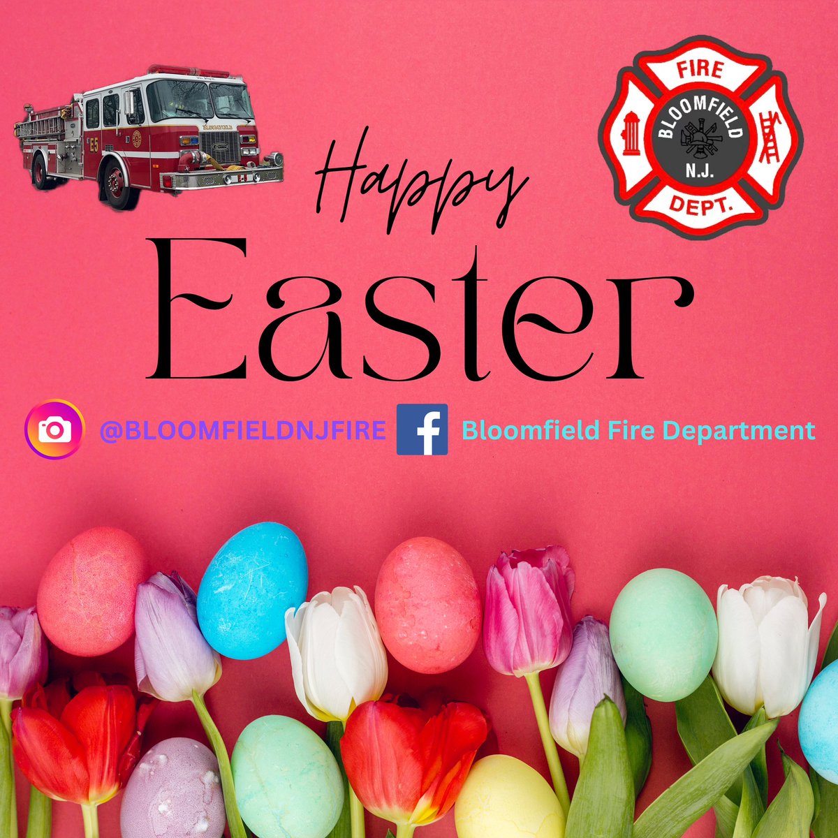 Happy Easter to you and your families from all of us at the Bloomfield Fire Department. •
•
•
#Bloomfield #bloomfieldnj #bloomfieldfire #bloomfieldfiredept #bloomfieldfiredepartment #bfd #FMBA19 #NJFMBA #FMBA #Fire #Firetruck #Firetrucks #Fireengine #fireengines #firerescue