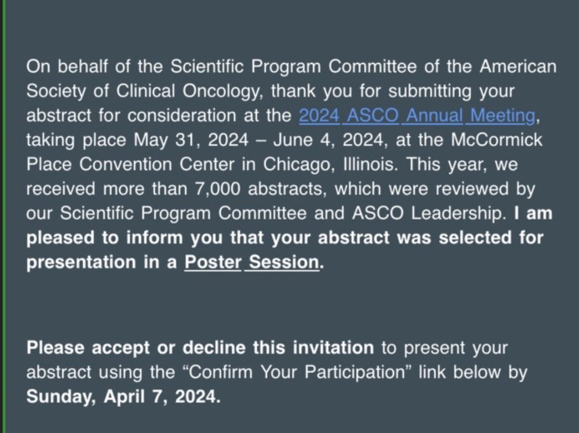 Excited to share we will have a poster at #asco24 in the prevention/risk reduction/genetics poster session Monday afternoon! When we can let you know more we will! @UWCarbone @cuph_mke @Onyemagreg @uw_IMresidency @ekeiser25