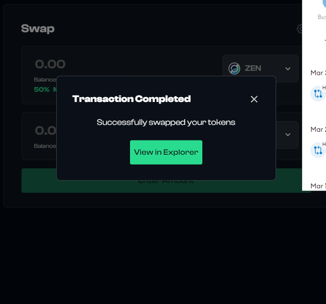 JoseRam73306740's tweet photo. Taking advantage of this great crypto moment, using the #AscentExchange platform, I made a swap of $ZEN for $USDT within the #HorizenEON. It has been a great swap with the V3 window it allows to save on fees. Thanks to the #Horizen team for good partnerships for the community. https://t.co/vkfbWLRJqw
