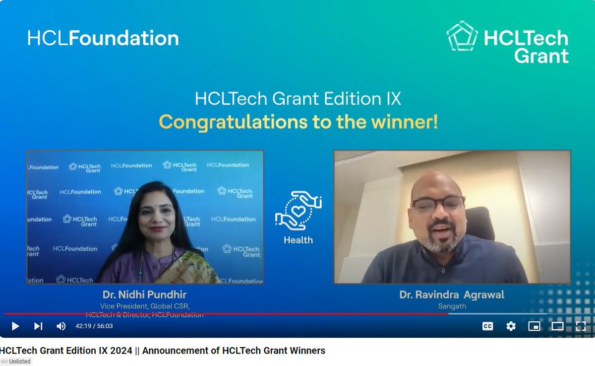 Earlier, this month, our EMPOWER team was delighted to be announced as the winner of the prestigious @HCL_Grant by @hcltech Foundation Grant Edition IX edition in the #Health Category Award announcement: hcltech.com/press-releases…