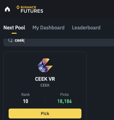 Congrats #Ceekers #CEEK is Top 10 on #Binance #Futures Next. Let's get to Number 1🥇 Here's how you can participate Vote for #CEEK on #Binance📷 #Futures Next 1. Open the Binance app or site. 2. Find Ceek in the 'futures next' section. 3. Place your vote! Weight can be