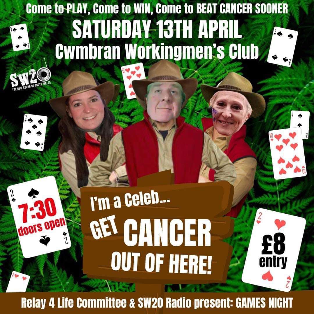 Join the @SW20Radio team and @RelayForLife folk at this fabulous #fundraising event on Sat 13th April. Who will be crowned @kingorqueen of the #jungle - book tkts to find out. My moneys on RT 😜 #bushtuckertrial