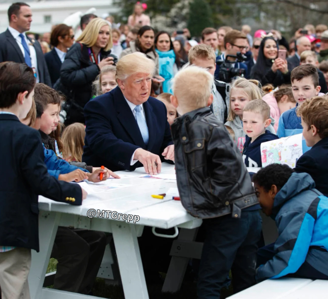 This is President Donald Trump painting Eggs with children on Easter Sunday

Can we bring this back ?