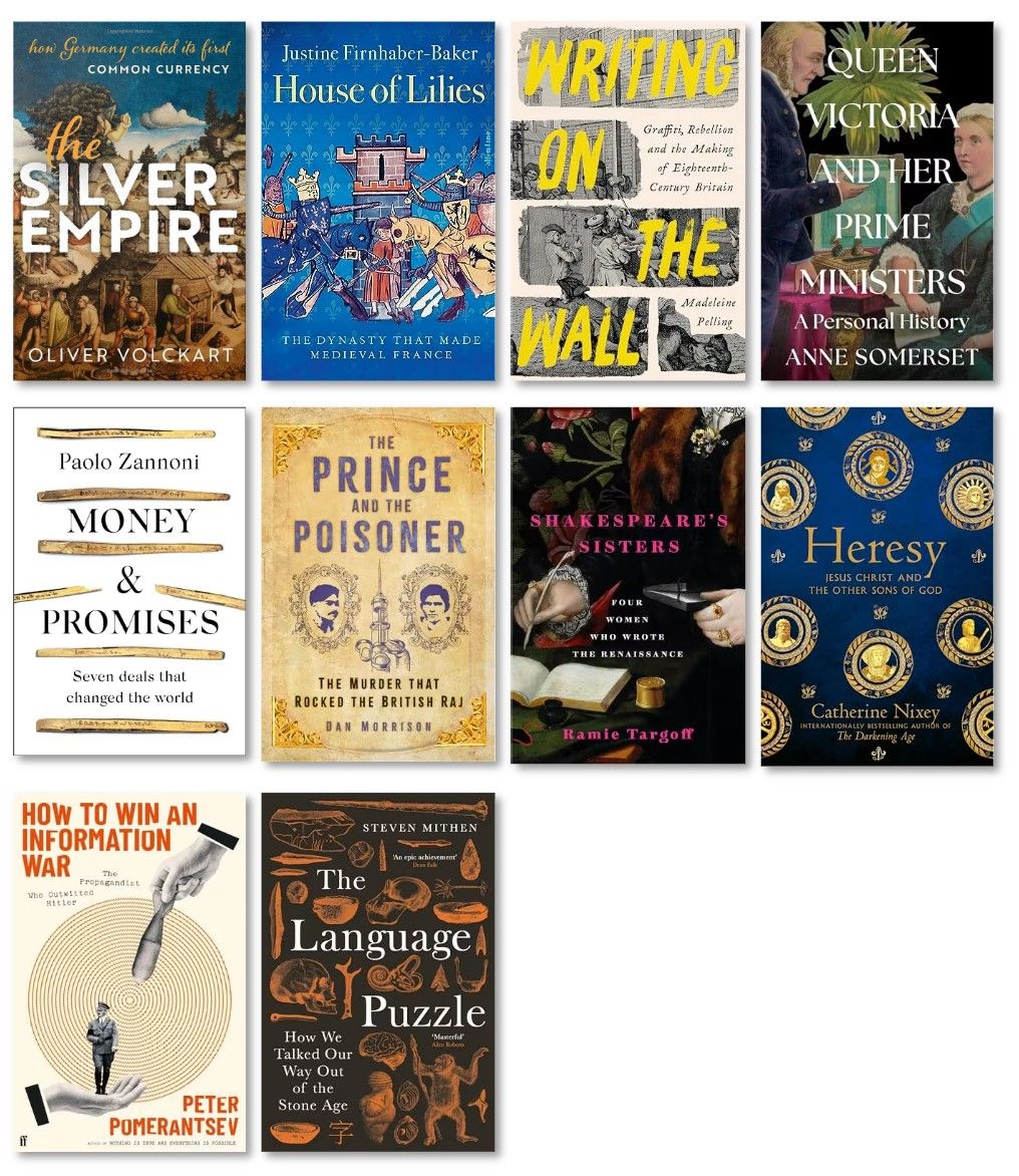 PopHistoryBooks's tweet photo. 📚 New history books published in Mar 2024, covering:

Silver, propaganda, heresy, language, poison, Capetians, Victorian PMs and graffiti!

For more details: https://t.co/yTwt7w1Wdr

#history #historybooks #newbooks #tumbleweed https://t.co/aVTuyH8Sm4