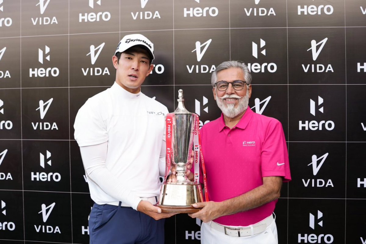 TheOfficialHIO's tweet photo. @keita_nakajima2 shoots final round of 73 and wins Hero Indian Open by four shots to become the fourth Japanese player to win the event. It is the first win on the DP World Tour for the 23-year-old Nakajima.

#HeroIndianOpen2024 #HIO24 https://t.co/dMwByZdl5f