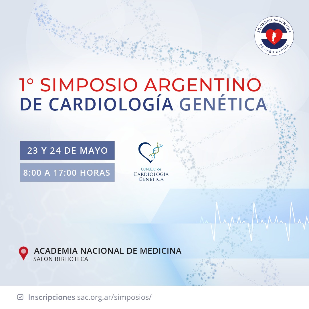 Agendate 23 y 24 de Mayo si querés ser parte del 1º Simposio Argentino de Cardiogenética ! Encontrá el programa con invitados internacionales de lujo 🇺🇸🇪🇸🇬🇧 próximamente en la pagina de la @SAC_54 De🆓acceso para miembros SAC😏. #Cardiogenetics #HCM #DCM #PrecisionMedicine