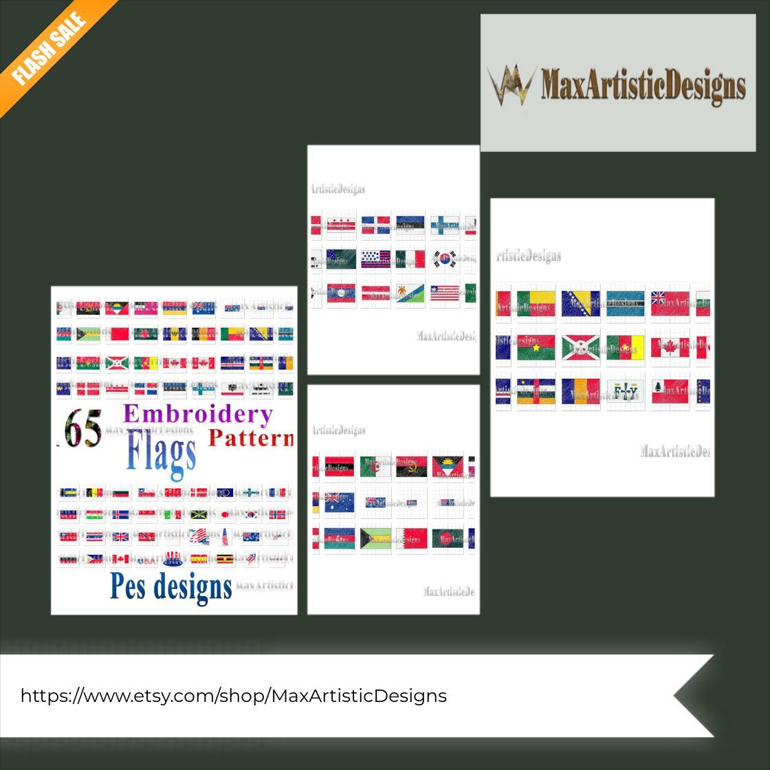 🐣. Offer Xtras! 160+ flags many of famous countries/artistic flags embroidery patterns pes files for download for $7.70 #AllWorldFlags #EmbroideryKit