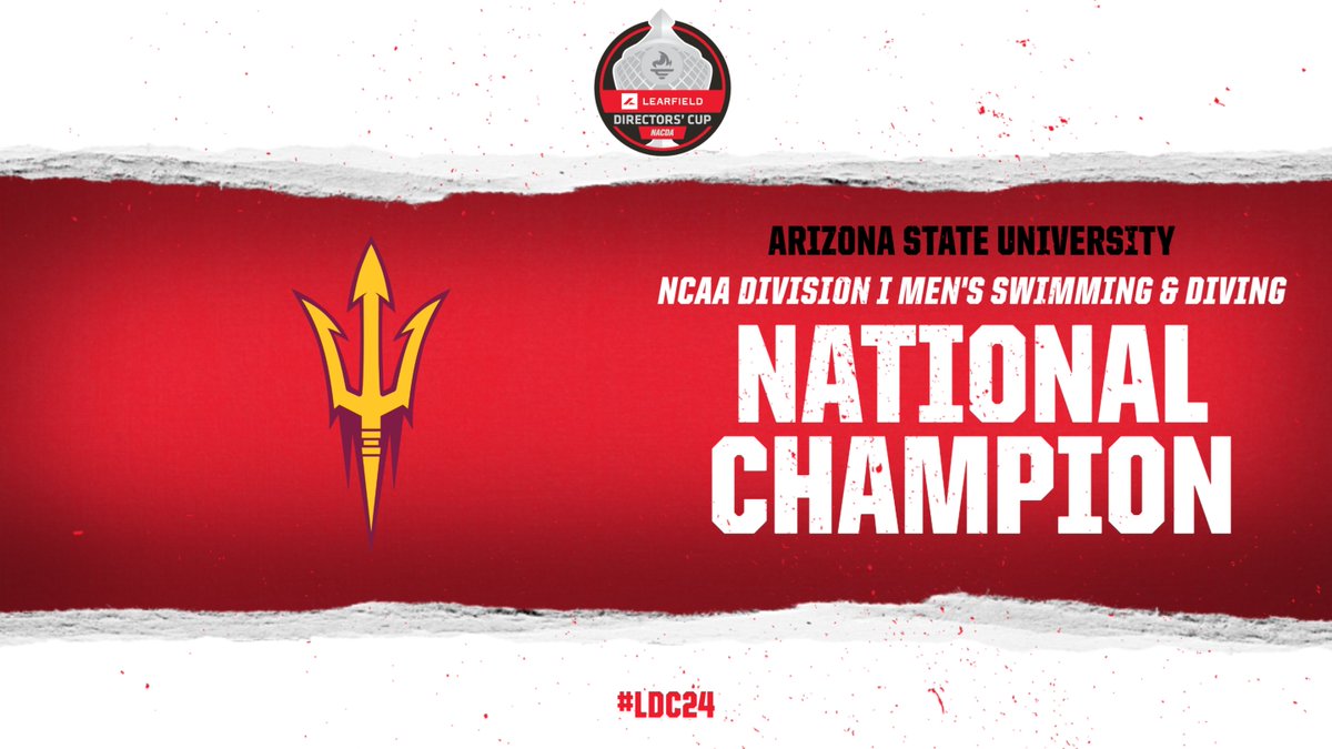 For the first time in program history, @TheSunDevils is the 2024 NCAA DI Men's Swimming & Diving National Champions! #LDC24