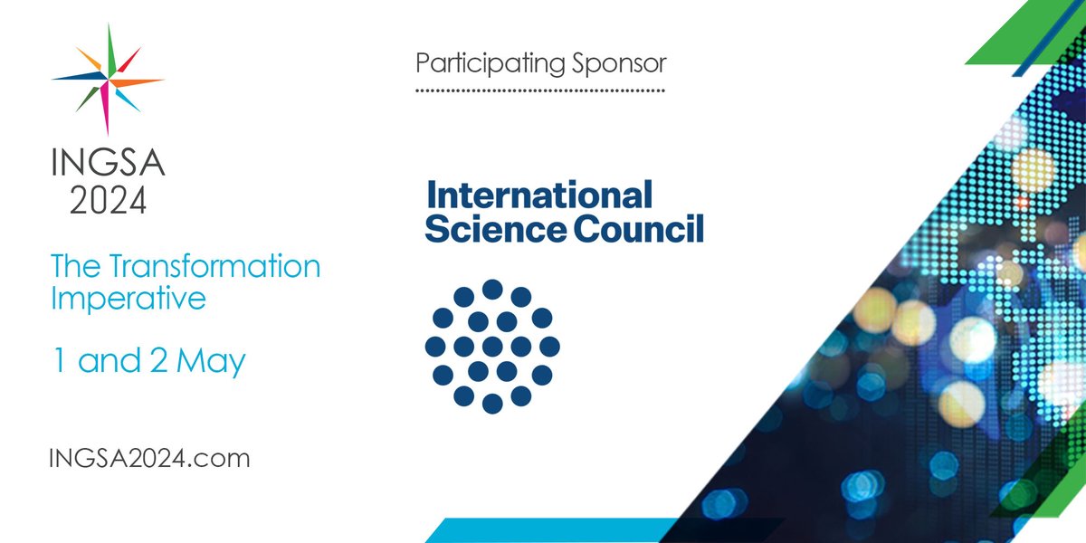 We welcome the @ISC a participating sponsor of #INGSA2024. Its role in catalyzing and convening scientific expertise continues to expand the realm of science advice, influencing issues crucial to both science and society. Learn more at ingsa2024.com #ScienceAdvice