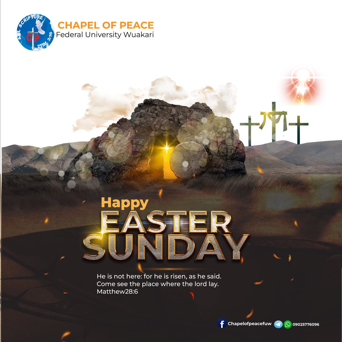 Proffkp's tweet image. He is not here: for he is risen, as he said.
Happy Easter.