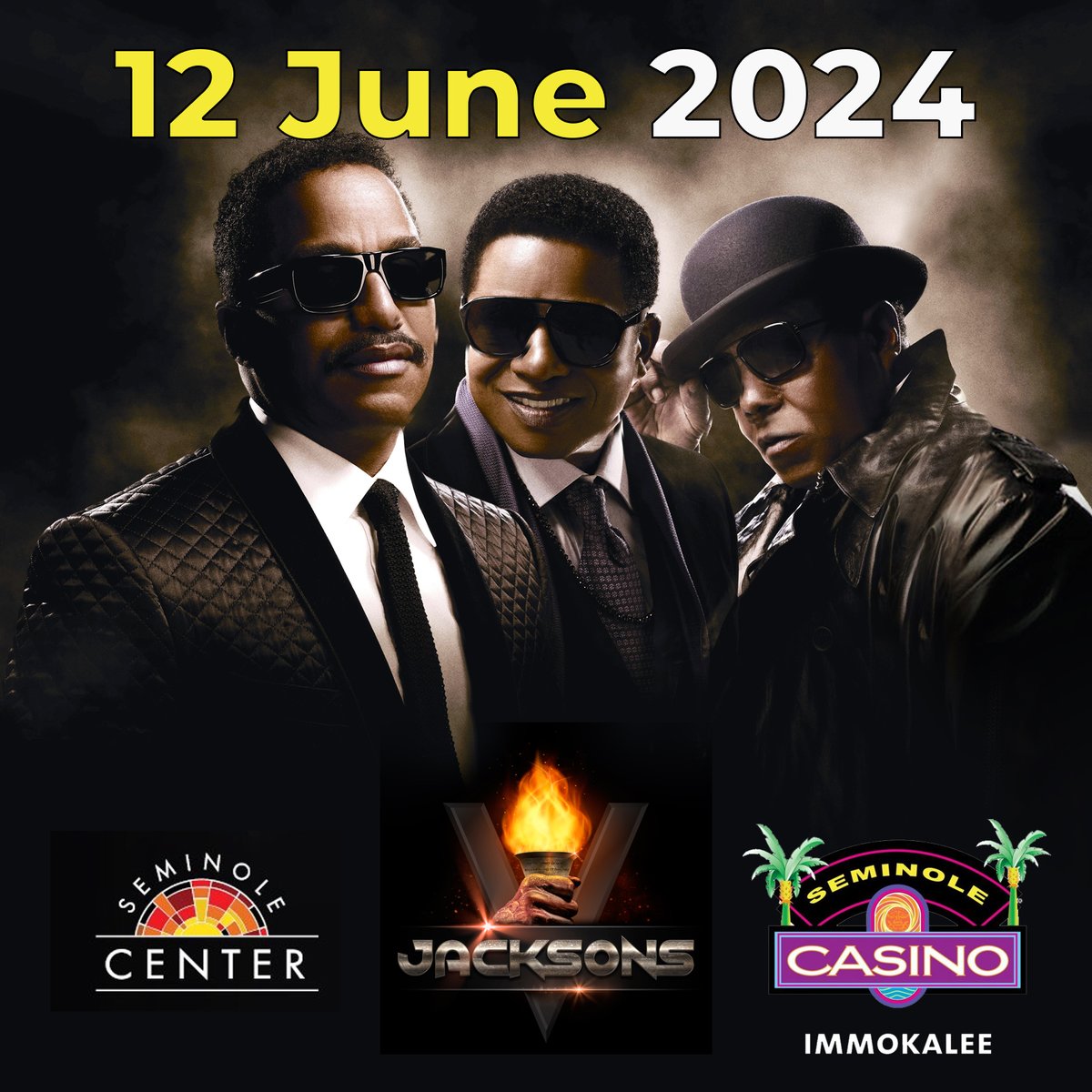 Don’t miss The Jacksons live in concert! Join us Wednesday, June 12th at 8:00 PM at the Seminole Center in Immokalee, FL for an unforgettable night of music and memories! Get your tickets now! More info and tickets: casino.hardrock.com/.../event-cale…