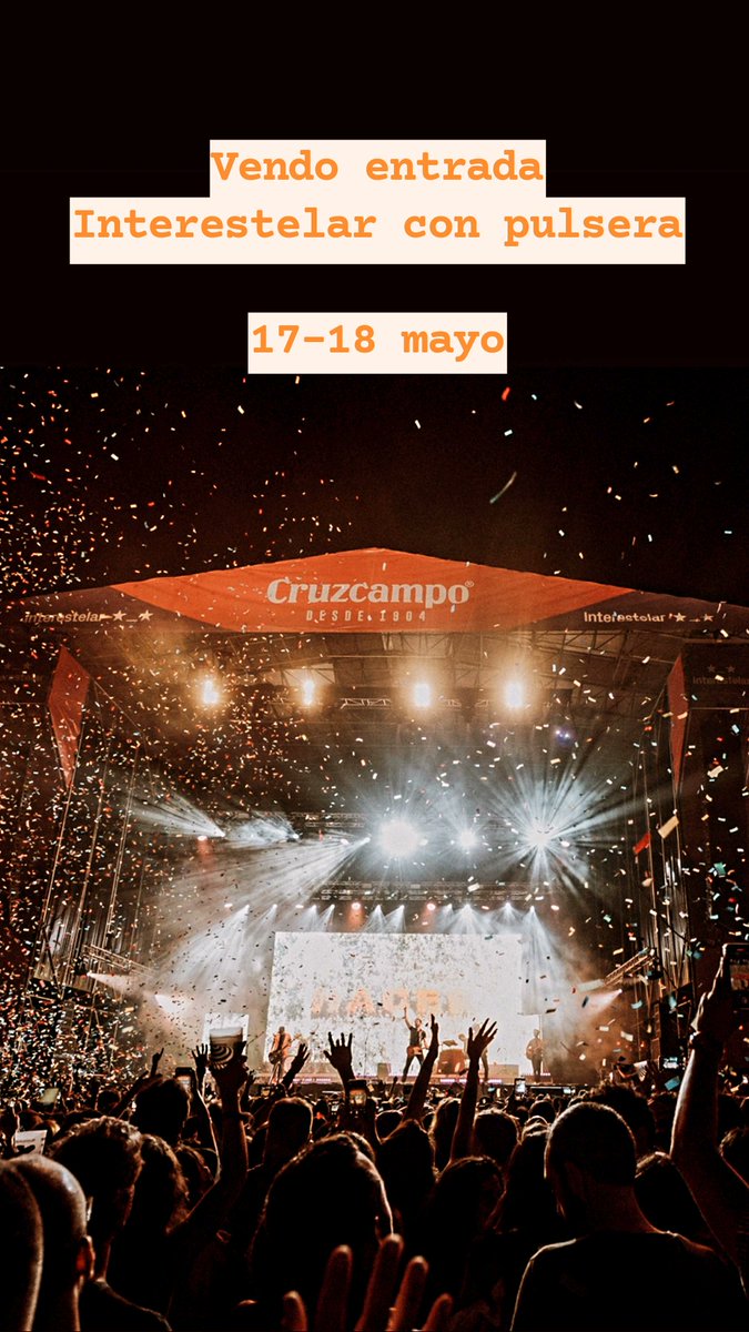 LolaRaigada's tweet photo. Vendo entrada/abono Interestelar para los días 17 y 18 de mayo. Interesados MD. @InterestelarSev #interestelar #interestelarsevilla https://t.co/mOq41MPMPh
