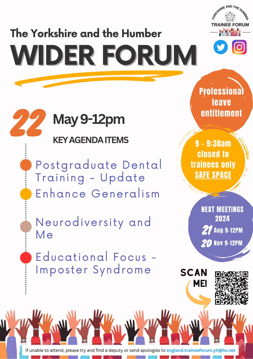 YH_Trainees's tweet photo. 📢Calling all Wider Forum Members!📢
Mark your calendars!🗓️Our next Wider Forum meeting is Wednesday 22nd May! 9-12pm! 
Take a sneak peek at key agenda items below! 👀 Curious about the Wider Forum? 🔍Find out more and join now! 👉https://t.co/QEFdw3neXL #leadership https://t.co/cBPn2UrM0a