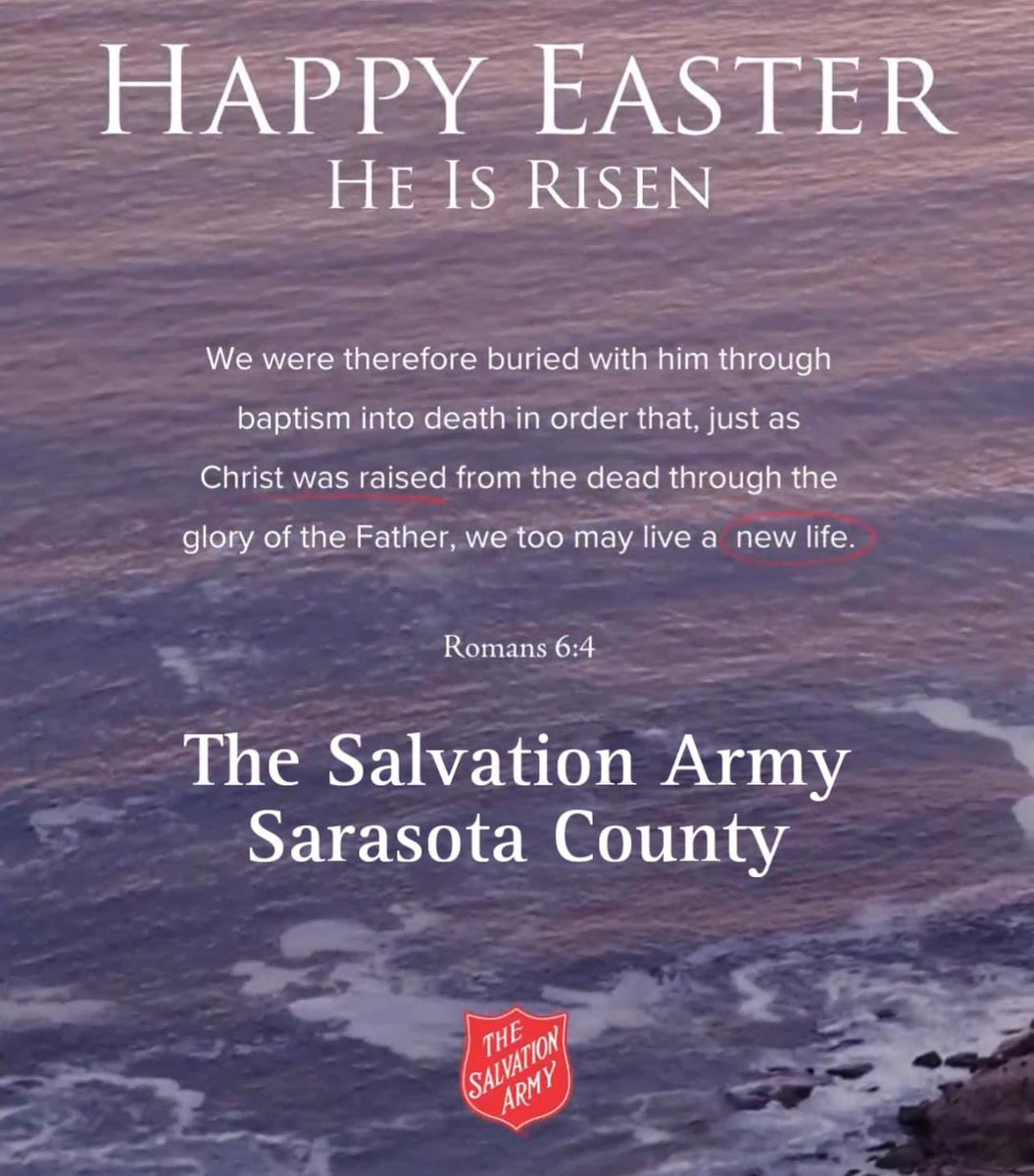 SalArmySRQ's tweet photo. Rejoice in our risen Savior!

#SundayScripture #HeIsRisen https://t.co/4WnkdOYib8